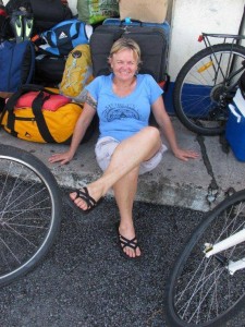 Julie waiting at ferry