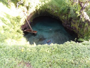 Swimmiung at Te sua trench