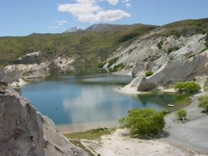 The stunning lake at St Bathans.