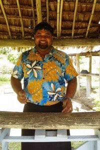 Our van driver, Alacosi, plays the Samoan drums for us.